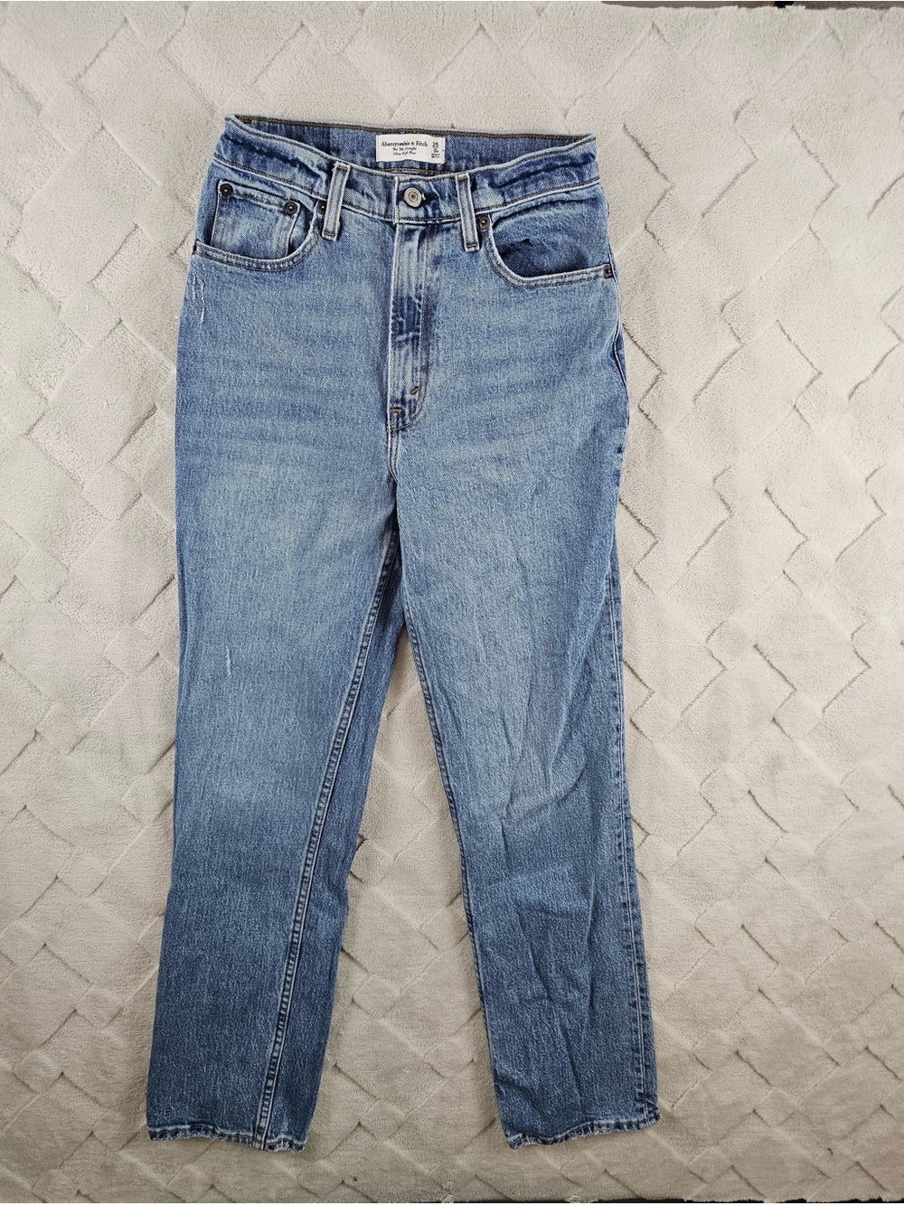 Abercrombie & Fitch 90s Straight Leg Jean Womens 25 Ultra High Rise Light Wash